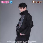 Moeyu Hatsune Miku Autumn Techwear Hoodie - Neon Electronic Fake Two-Piece Layered Sweatshirt